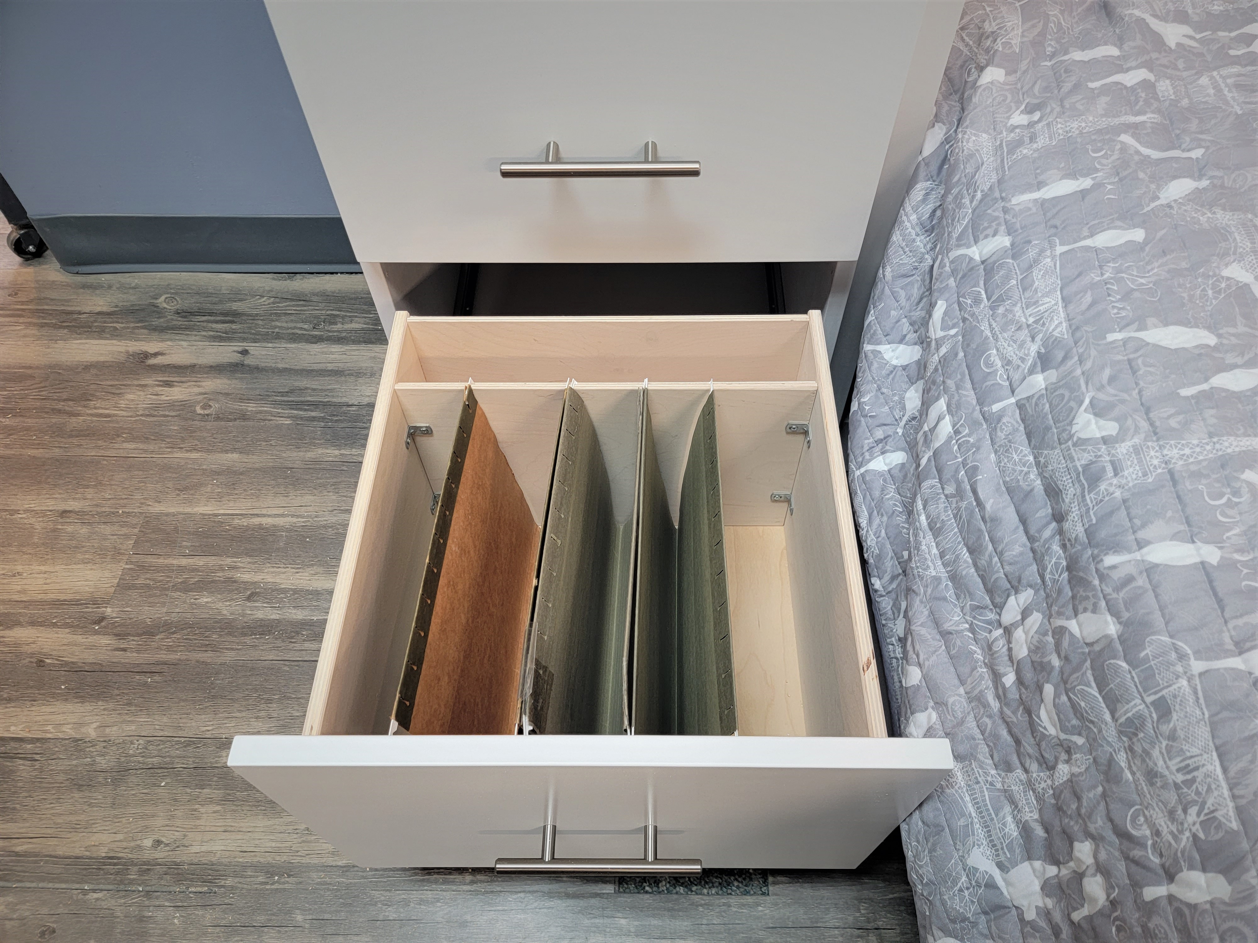 Manhattan Murphy Bed File Drawer in Lower Section of Both Bookcases