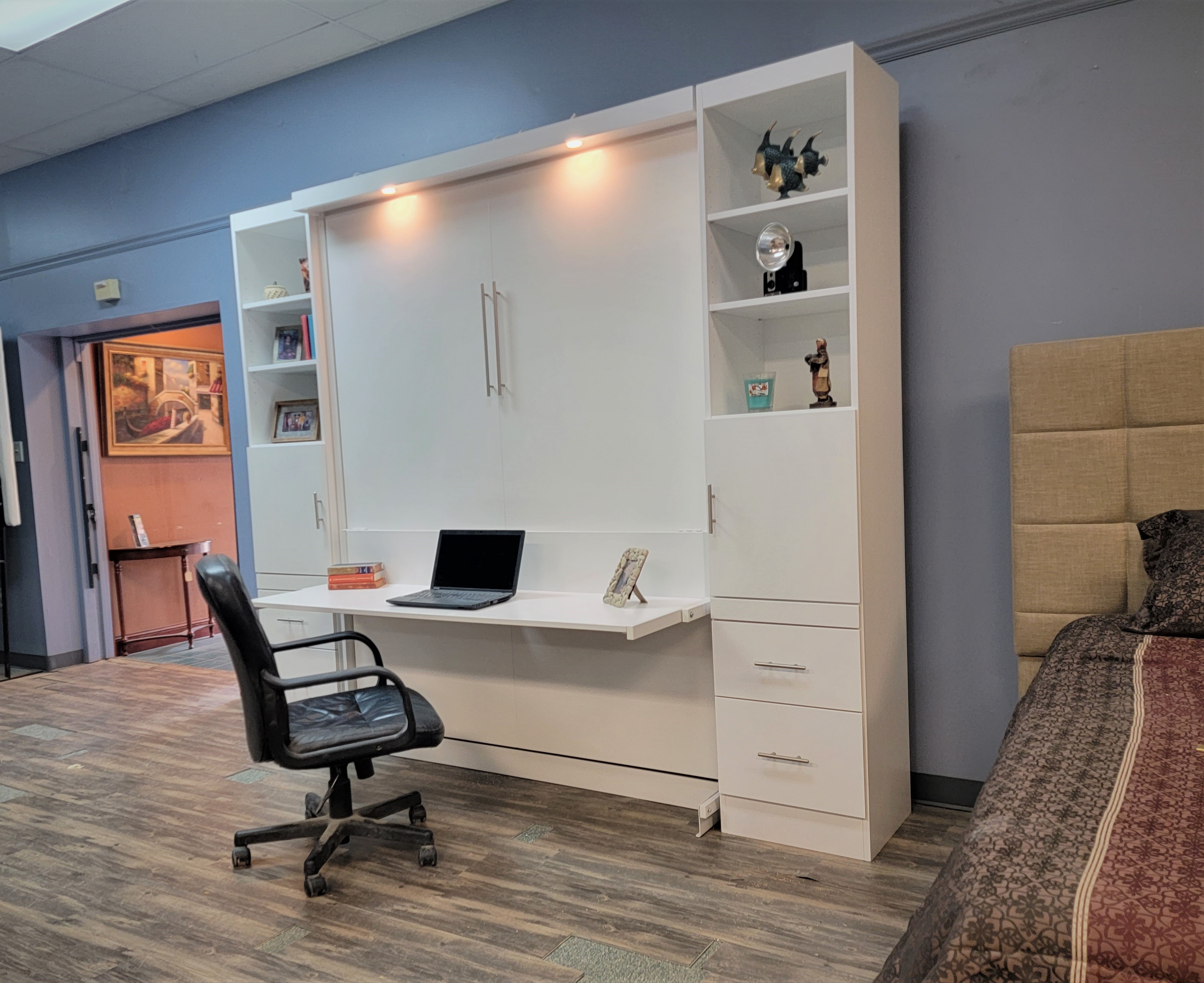 Manhattan Murphy Bed Side View of Bed Shown Closed