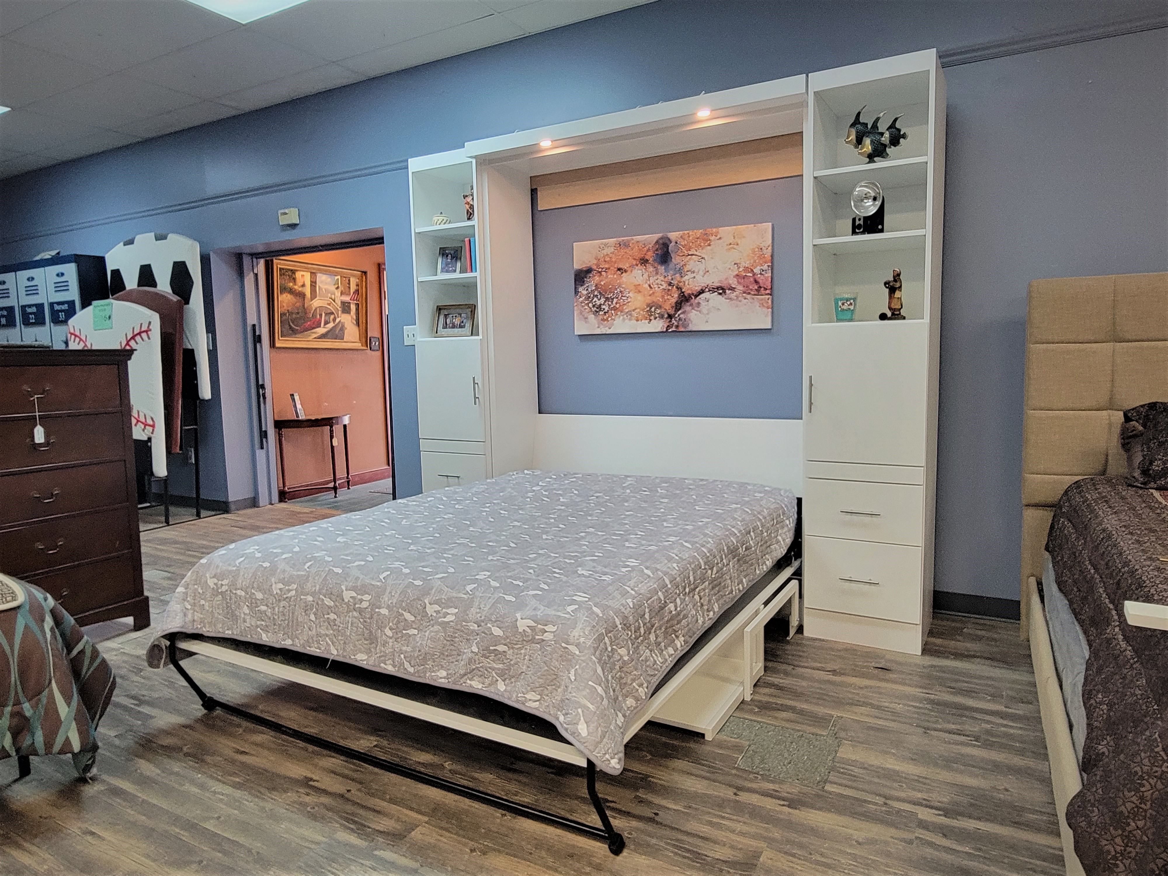 Manhattan Murphy Bed Side View of Bed Shown Open