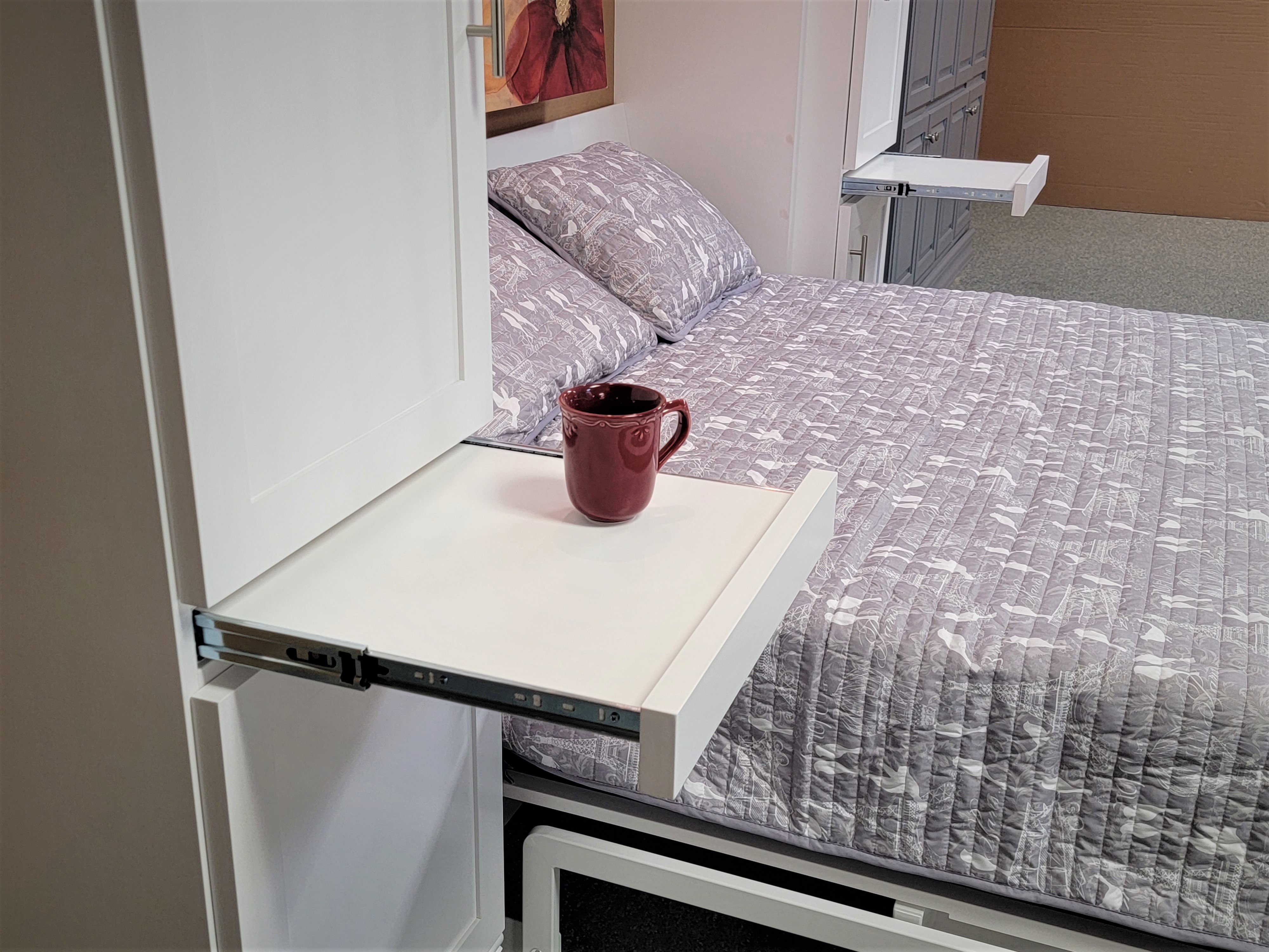 Templeton Murphy Bed Drink Trays in Both Bookcases