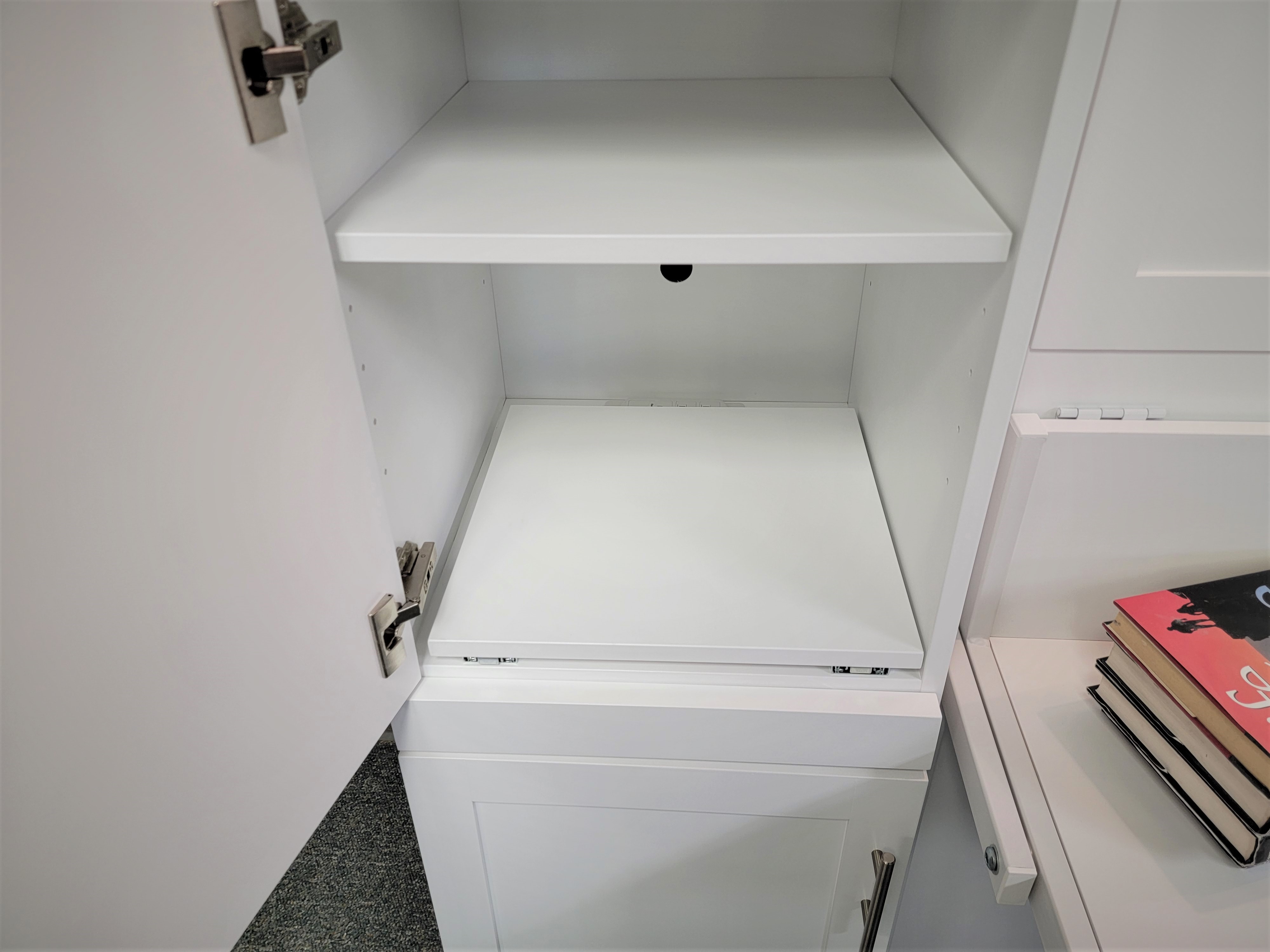 Templeton Murphy Bed Printer Pullout Shown Inside Bookcase