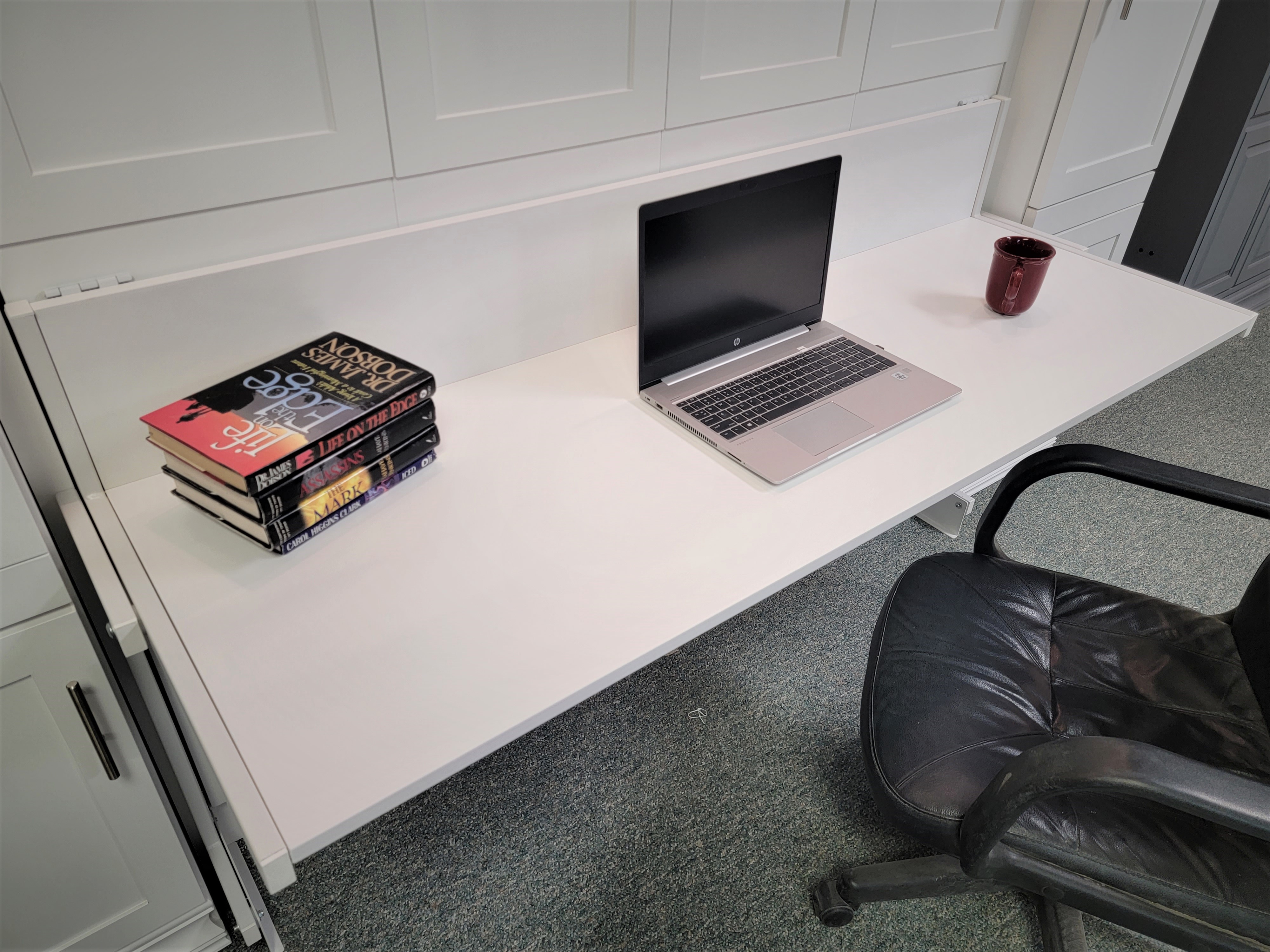 Templeton Murphy Bed Close-up of Stay Level Desk