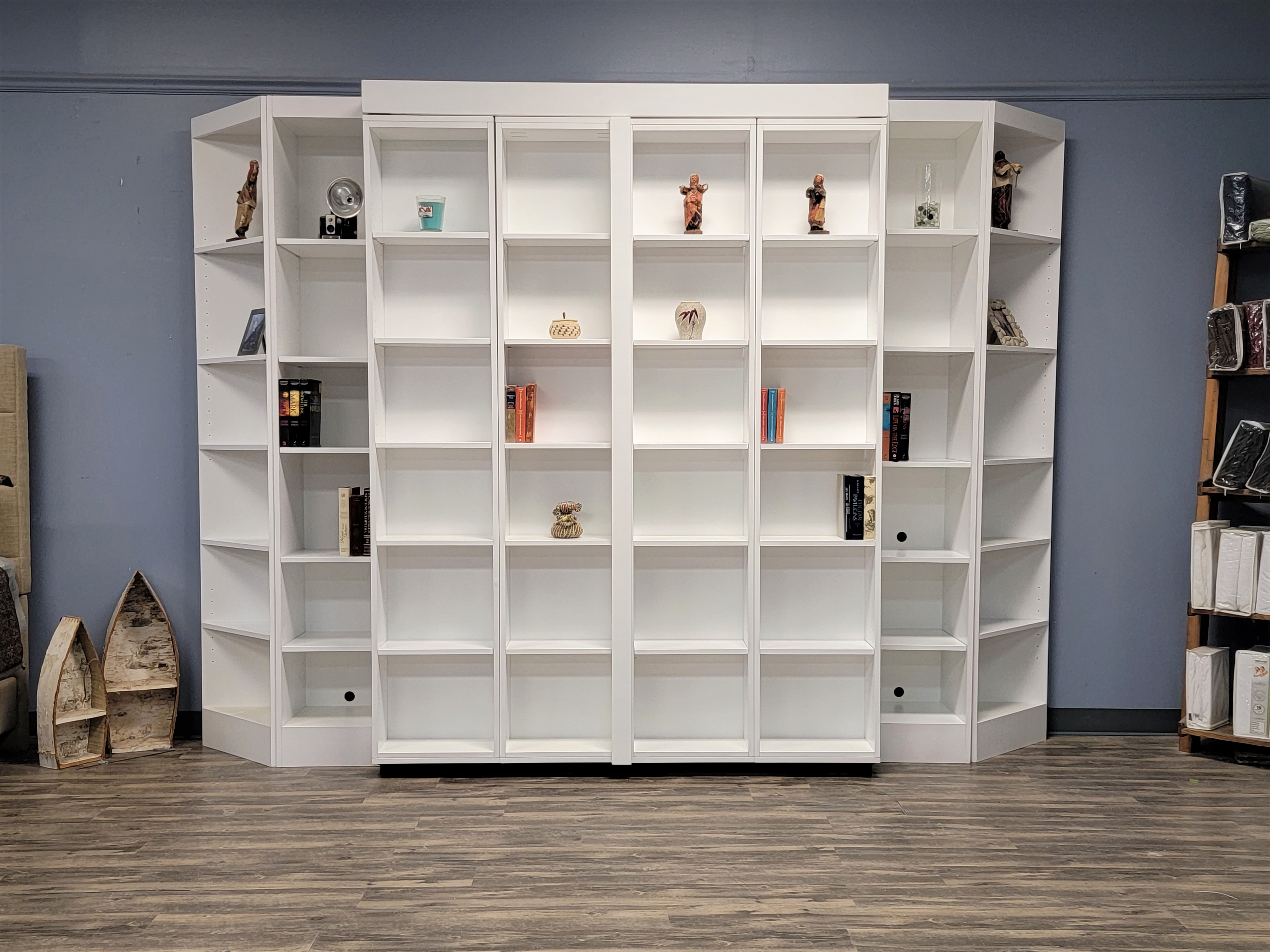 Pivoting Bookcase Murphy Bed Front View