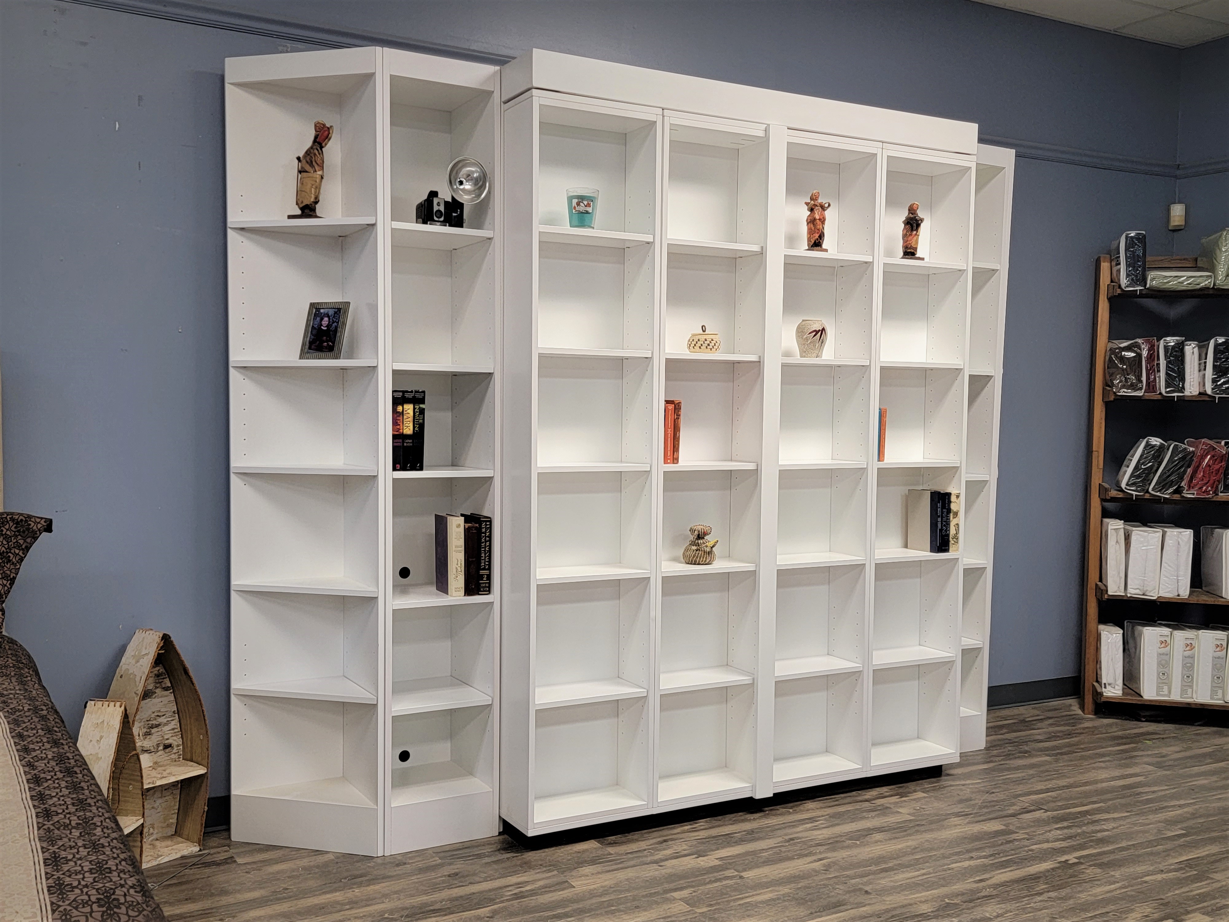 Pivoting Bookcase Murphy Bed Left Side of Bed Shown Closed