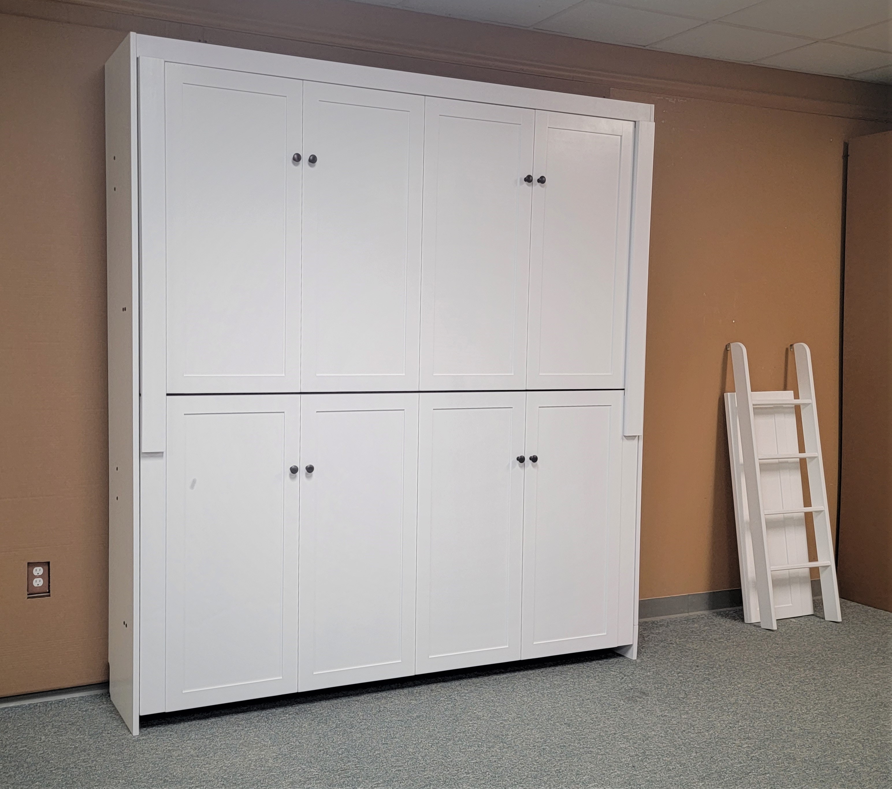 Twin/Twin Murphy Bunk Bed Side View of Murphy Bed Shown Closed