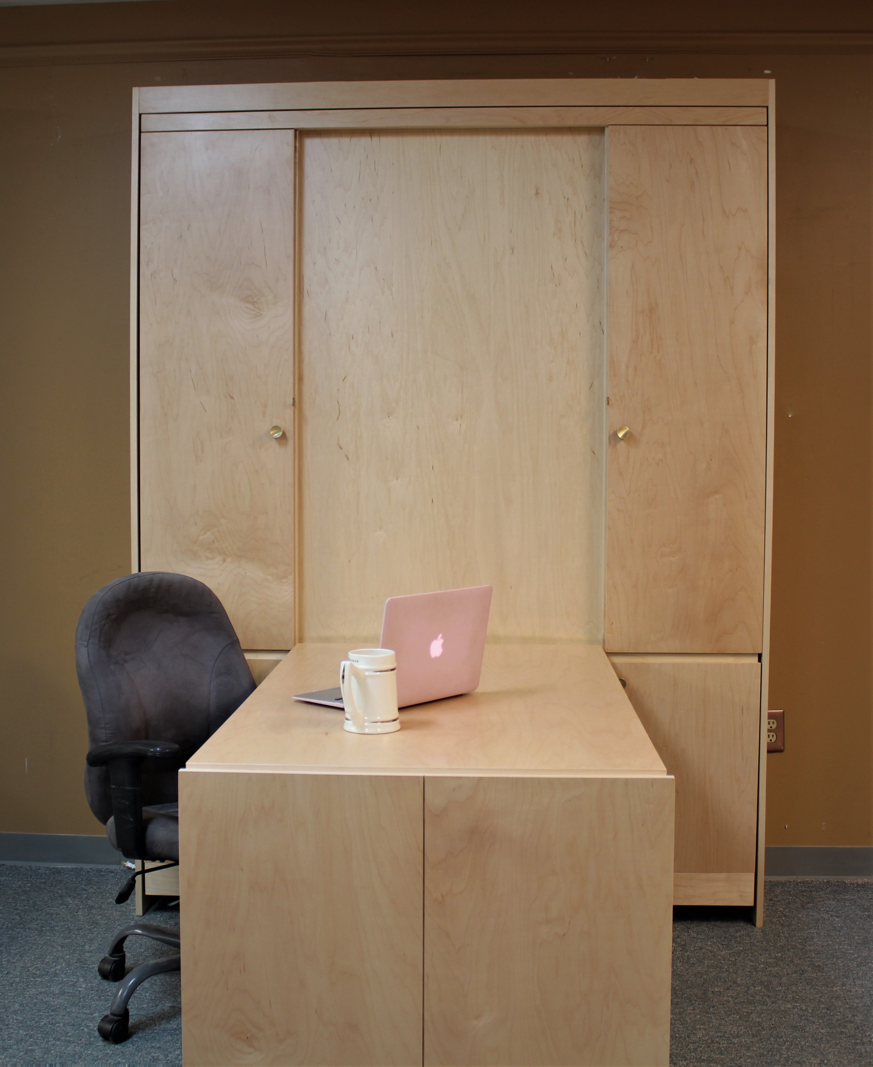 Brooklyn Murphy Bed Front View with Desk Down