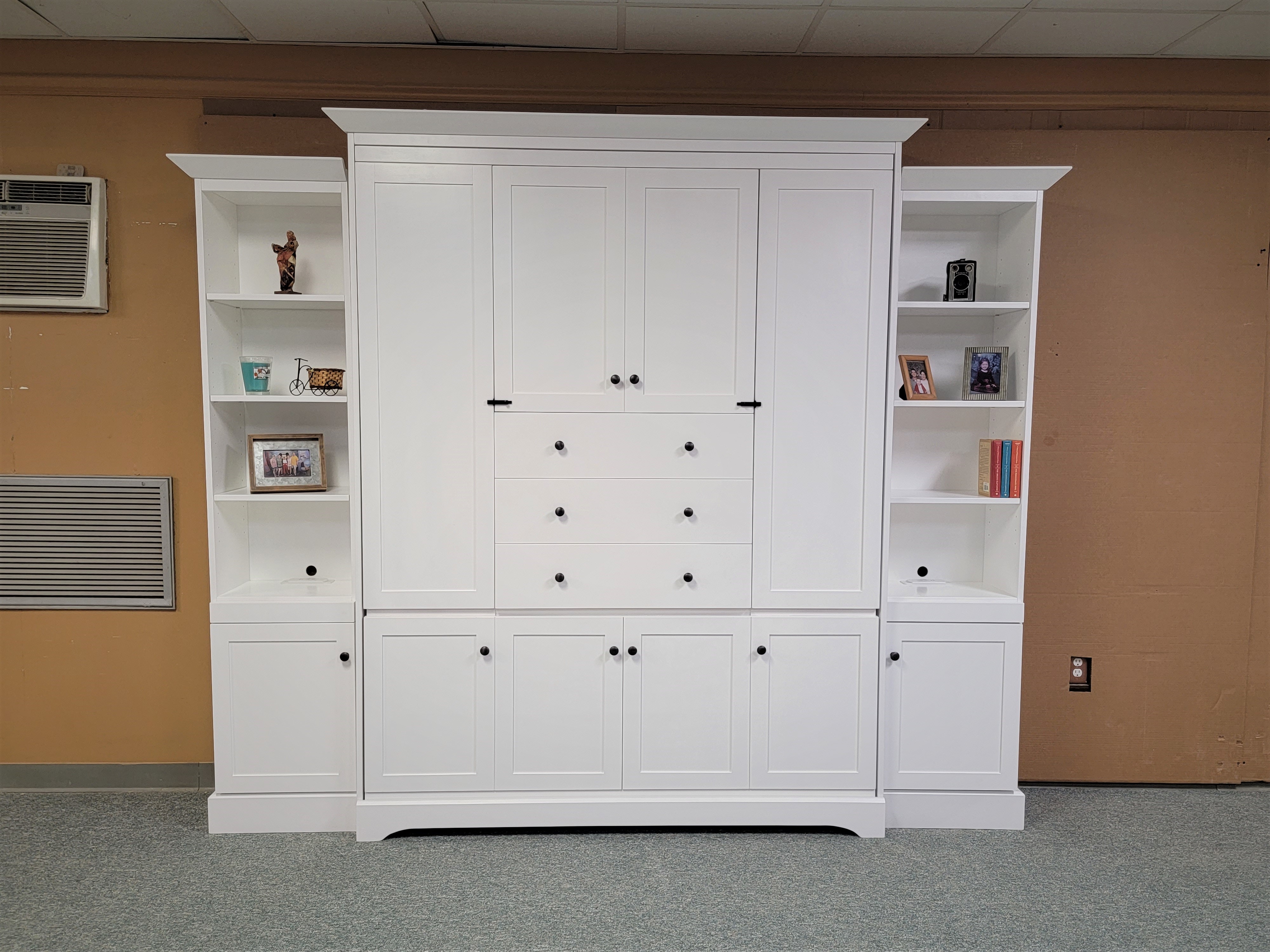 Shaker Murphy bed shown closed