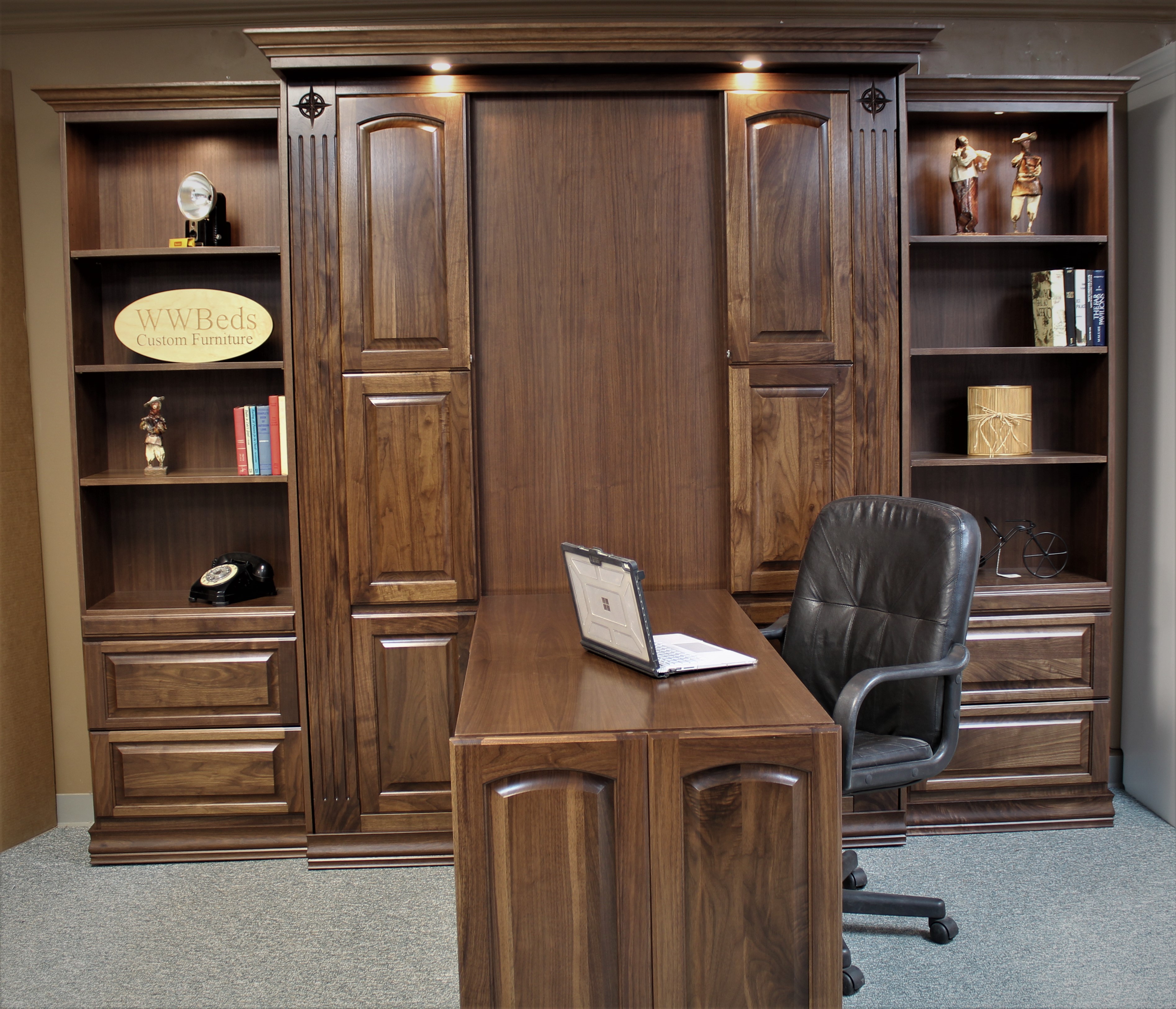 Walnut Smithsonian Front View with Desk Shown Down
