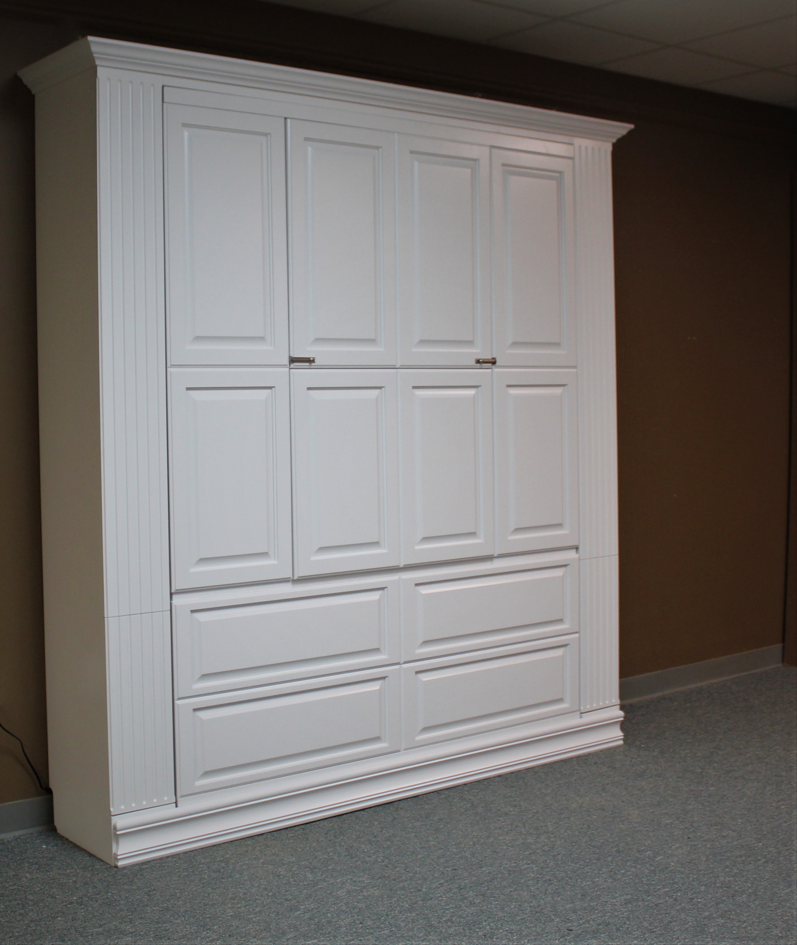 Smithsonian Murphy Bed Side View of Bed Shown Closed