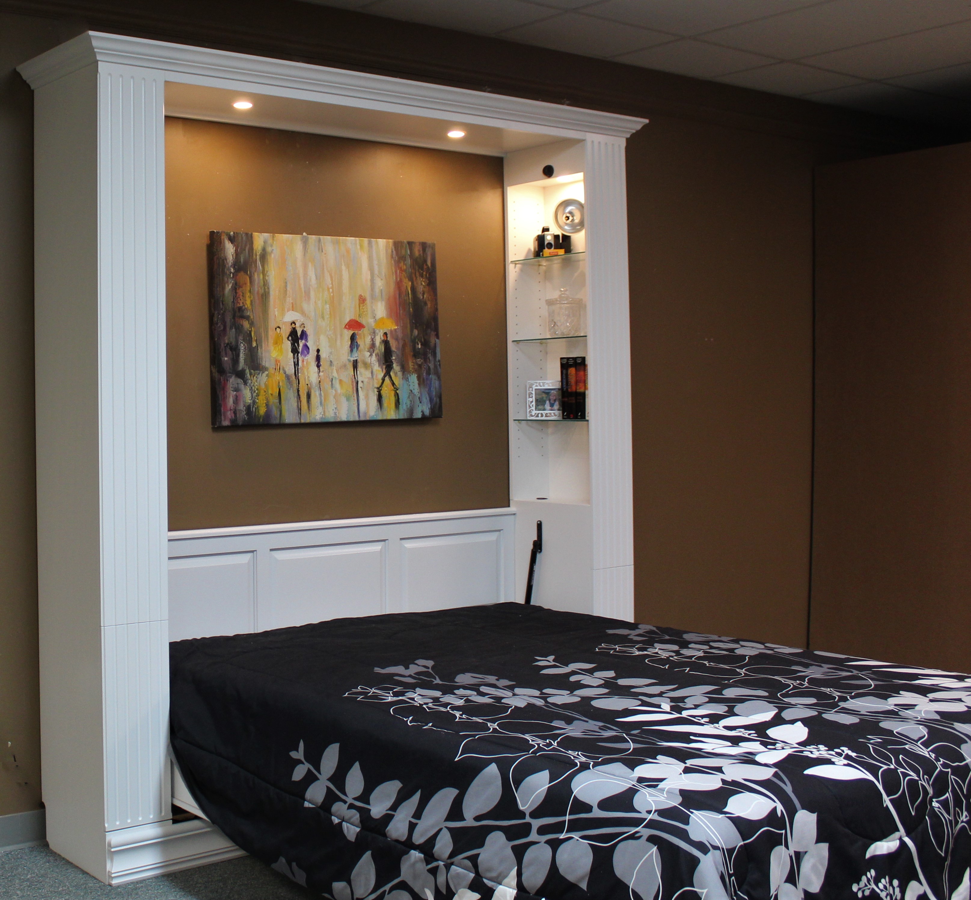 Smithsonian Murphy Bed Side View of Bed Shown Open