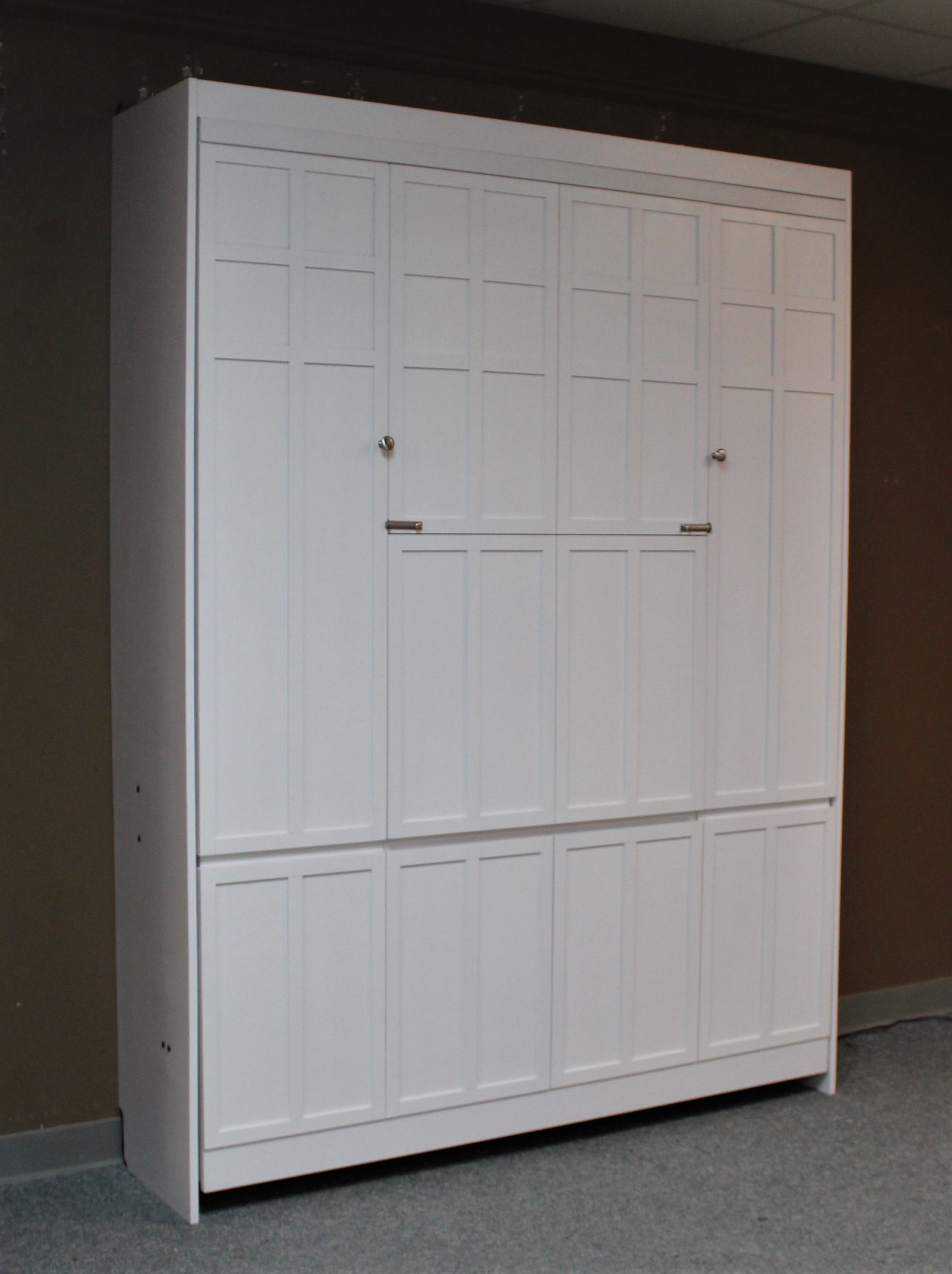 White Frank Lloyd Right Murphy bed closed