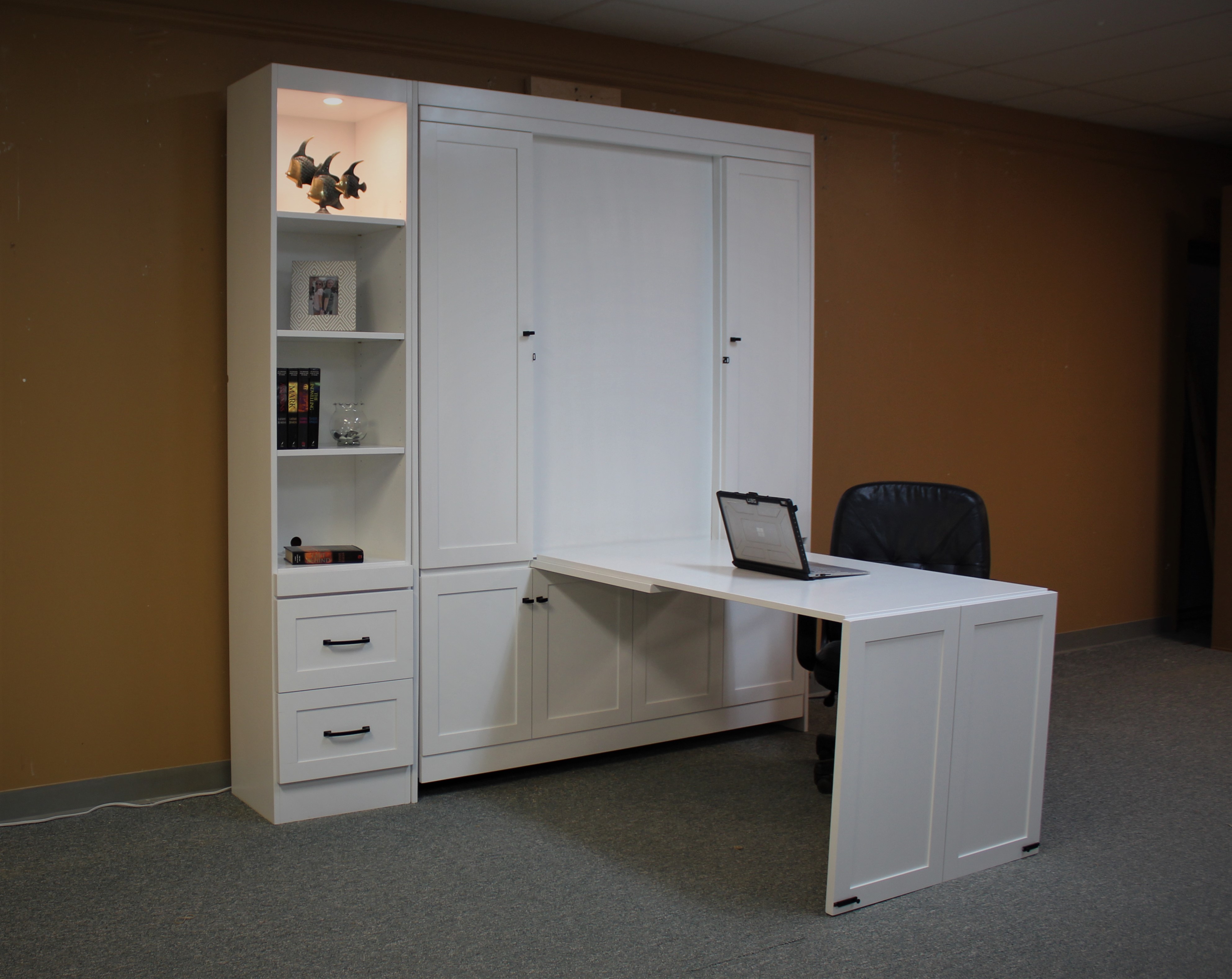 Christy Murphy Bed Side View of Desk Shown Down