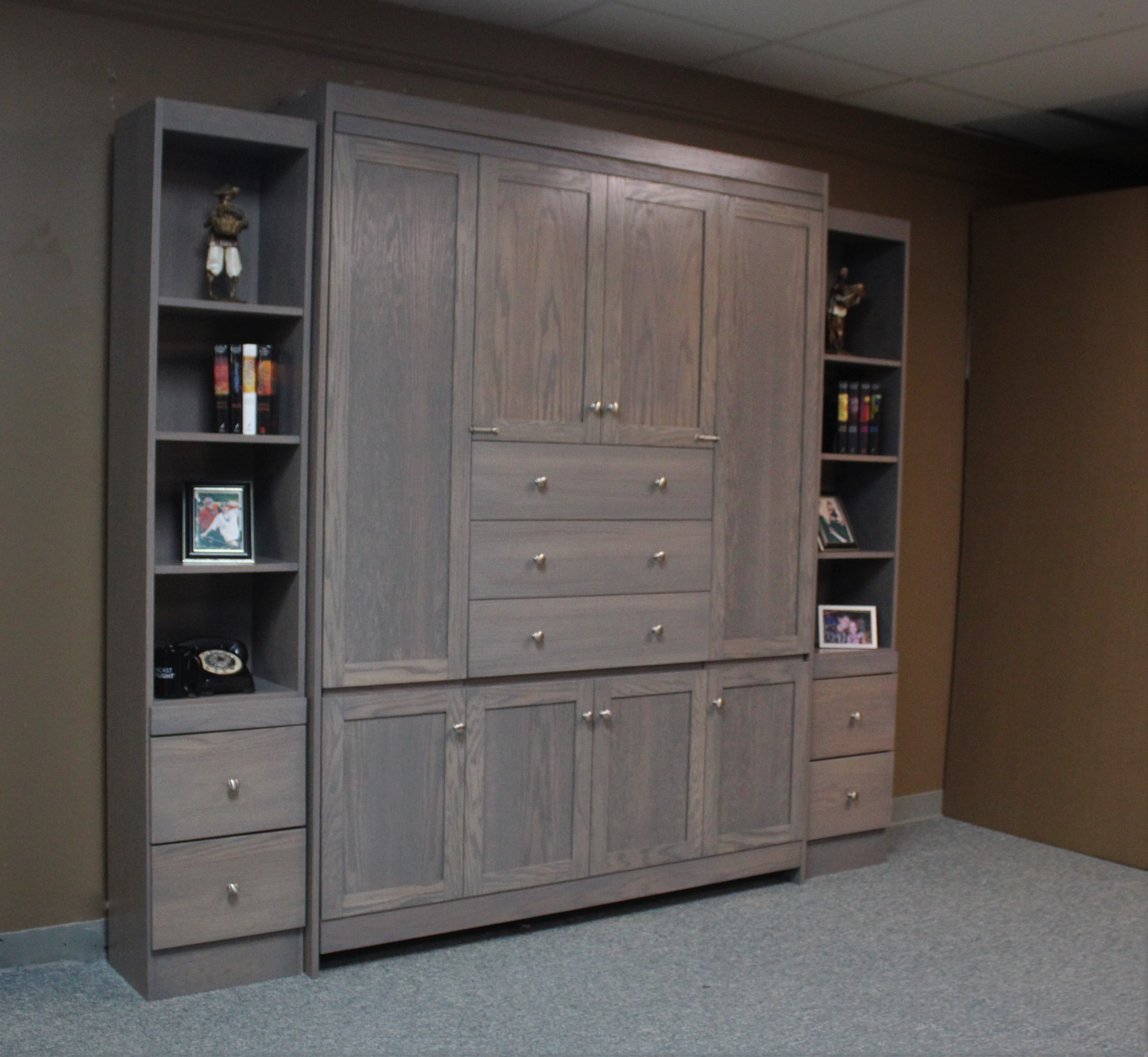 Craftsman Murphy Bed Side View of Bed Shown Closed